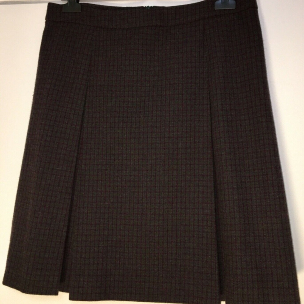 MUI MUI PRADA SKIRT WOMENS Size 42 US Size 6 A-Line PLEATED Plaid Made in Italy